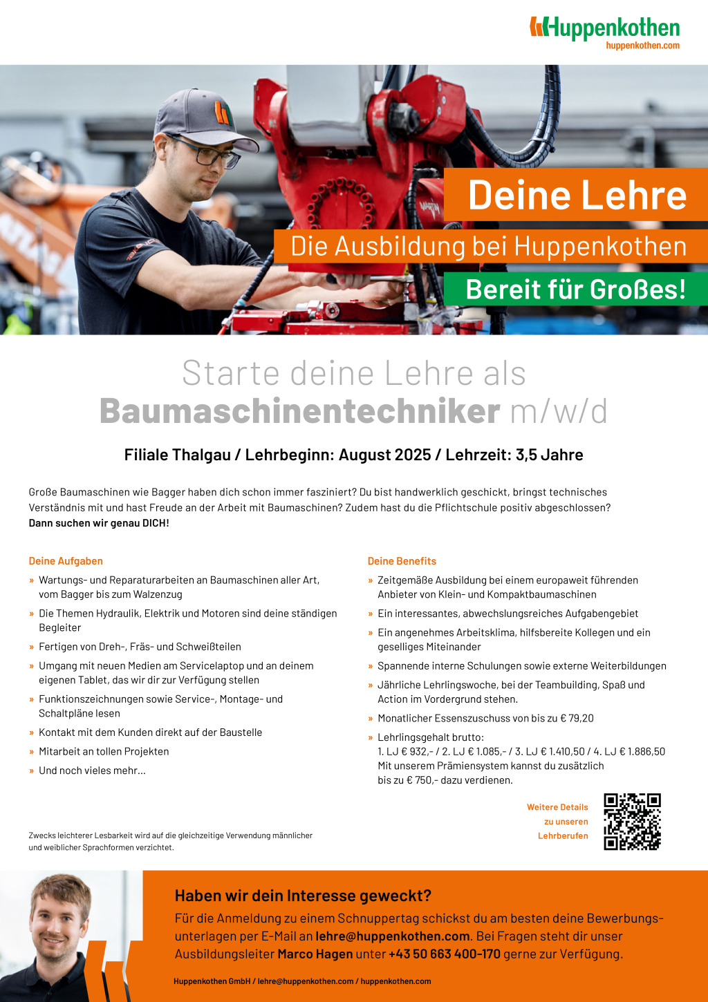 Lehre als Baumaschinentechniker (d/m/w)